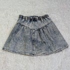 Vintage 80s Acid Wash Denim Mini Skirt High Waist Full Skater Cotton Usa