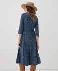 Pact Women   s Fit   Flare Party Midi Dress Large Short Batik Vine French Navy