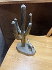 Southwest Brass 11  Saguaro Cactus With Roadrunner Figure