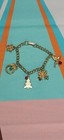 Super Cute Vintage 1950s Christmas Rhinestone Charm Bracelet Bells Bird Heart 