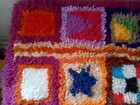 Homemade Latch Hook Rug Multicolor Colorful Needle Art Craft