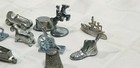  4 Vtg Lot Of Ten Monopoly Movers Pewter Replacement Pieces Classic   Retired