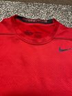 Nike Pro Combat Shirt Mens Medium Red Black Hyperwarm Lite Dri-fit Compression