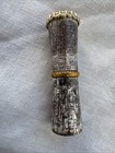 Revlon 587 Lipstick Tube Holder Vintage Textured Metal With Rhinestone Top