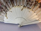 Antique Hand Painted Wood Sticks Hand Fan
