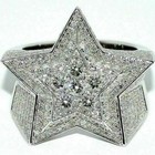 4ct Lab-created Diamond 5 Point Star Wedding Men s Ring 14k White Gold Plated