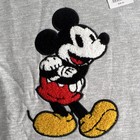 Disney Mickey Mouse Chenille Patch Gray Pullover Sweatshirt Kids L 10 12
