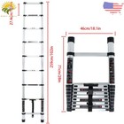 8 5 Ft Multi Purpose Telescopic Ladder Folding Extension Step Ladders 330lbs