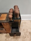 Antique Vintage Large Wood   Turkish Brass Shoe Shine Box