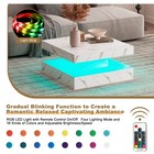 High Gloss Coffee Table For Living Room Square Side Table Led Light Furniture Us