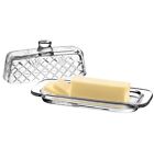 Premium Glass Butter Dish With Lid  Stylish Serveware For Fresh Butter  Royalty