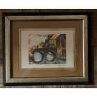 Van Doorn Old Stone Bridge Colored Print  Signed  Framed