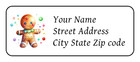30 Christmas Personalized Return Address Labels Stickers Tags Gingerbread Man