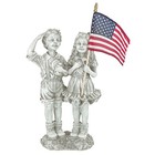 Design Toscano Qm7512030 Patriotic Flag Children Statueantique Stone