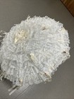 Vtg Parasol Shower Umbrella 36  Lace Wedding Ruffled Layered Ivory Lace