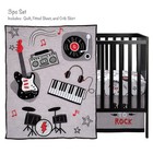 Lambs   Ivy Rock Star Musical Instruments 3-piece Baby Crib Bedding Set - Gray