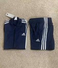 Adidas Womens 3 Stripes Tricot Tracksuit Nwt Jacket   Pants Set Legend Ink Blue