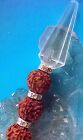8  Rudraksha Wand With Crystal Quartz Point  Brass Core And Energy Symbols