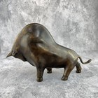 Abstract Brass Bison Statue  Bull Skulpture  Handmade Figurine  Art Home Decor