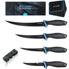 Flissa 4piece Fillet Knife Set Bait Knife Cutting Notch Knife Sharpener W sheath