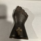 Antique Cast Iron Gate Weight Fist Cross Victorian 1800s