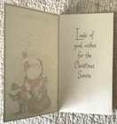 Unused Christmas Santa Wave Ring Bell Bag Toys Vtg Greeting Card 1950s 1960s