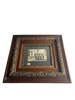 Antique Victorian Painted Gesso   Wood Frame With Antique Family Photo