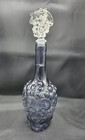 Vintage Grape Cluster Purple Glass Bottle Decanter   Clear Grape Cluster Stopper