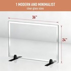 Premium Tempered Glass Fireplace Screen 24  H X 36  W Clear Glass fireplace Glas