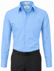 Berlioni Italy Men s Premium French Convertible Cuff Dress Shirt Light Blue