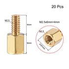 M2 5 X 6 Mm   4 Mm Male To Female Hex Brass Spacer Standoff 20pc