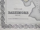 Antique C  1855 Baltimore Hand Colored Jh Colton Plat Map 16 75x14 25   