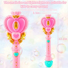 Bubble Wand For Kids Princess Heart Bubble Machine Blower Maker Wand With Light