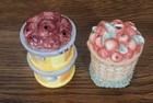 Rare Ceramic Apples In Basket Pie Bird Pie Vent Funnel  Lot Of 2 