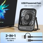 Topk Desk Fan  2 Pack  Rechargeable Silent Thin Personal Desktop Table Fan