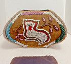 Antique Native American Indigenous Beaded Folk Art Whimsy Beadwork Box