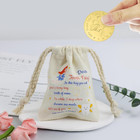 4pcs Tooth Fairy Coins With Tooth Fairy Bag  gold 