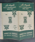 1946 Los Angeles City Area Street Road Map Sunset Oil Gas Recreational