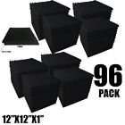96 Pack 12 x 12 x1  Acoustic Foam Panel Wedge Studio Soundproofing Wall
