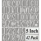 5 Inch Alphabet Letter Stencils For Painting - 42 Pack Letter And Number 