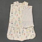 Halo Sleepsack Swaddle Newborn 0-3m White Triangle Print Cotton Wearable Blanket