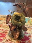Vintage American Brutalist Copper And Brass Rose Flower Pot Sculpture