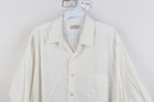 Vintage 70s Streetwear Mens 17 32 Sheer Collared Button Dress Shirt White Cotton