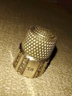 Antique Simons Bros Sterling Silver Thimble Size 10 Art Nouveau Scrolldesign