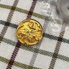 Chanel Authentic Button Kit Logo Gold Metal Cc 2 Brown Buttons Plaid Cloth New