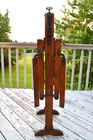 Antique Best Made Wood Folding Bench Laundry Wringer Washtub Stand Steel Bearing