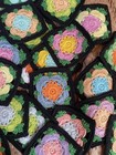 Lot Of 25 Multicolor Granny Square Flower Crochet For Afghan Scarf Pillow Bag