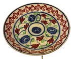 Antique 19th C  Spongeware Spatterware Bullseye Pattern Ironstone Bowl