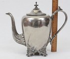 Antique Art Nouveau Silverplate Coffee Pot Reed   Barton  Peacock Spout 6400