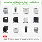 6   Compatible Brother P-touch Tz-231 Tze-231 12mm Label Tape Black white Pt-d210